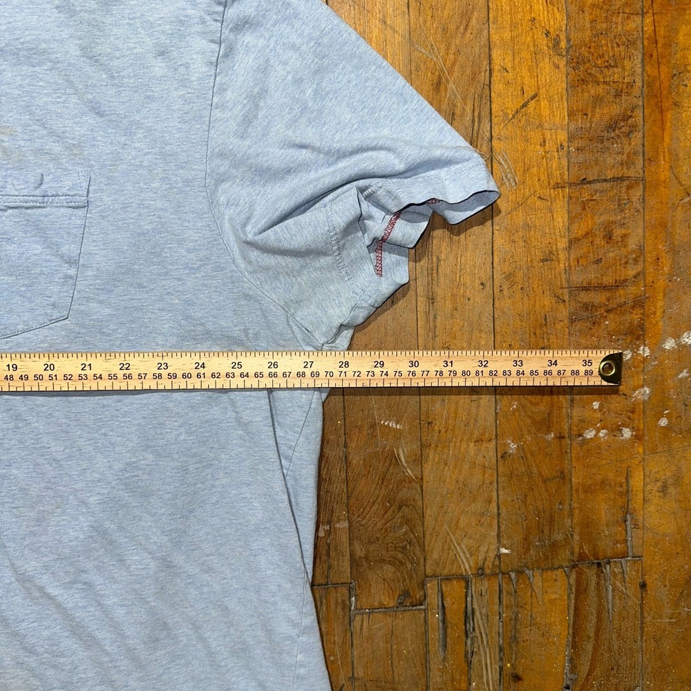 Tommy Hilfiger Tee Shirt Mens 3XL Blue Solid Chest Pocket Short Sleeve Crew Neck - Picture 6 of 7